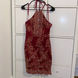 Dark red Xenia homecoming dress